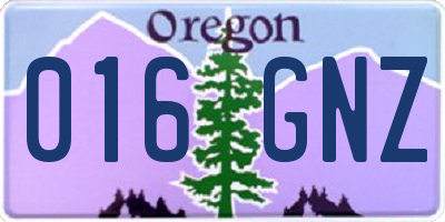 OR license plate 016GNZ