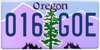 OR license plate 016GOE