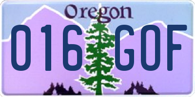 OR license plate 016GOF