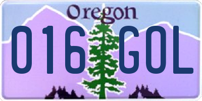 OR license plate 016GOL