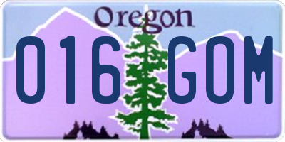 OR license plate 016GOM