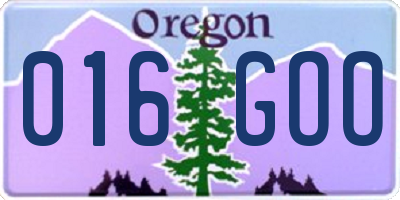 OR license plate 016GOO
