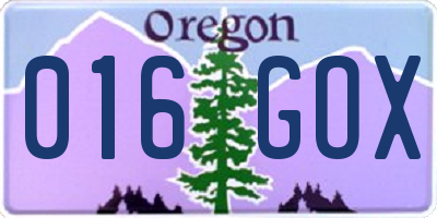 OR license plate 016GOX