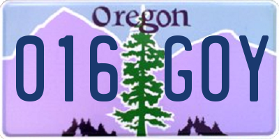 OR license plate 016GOY