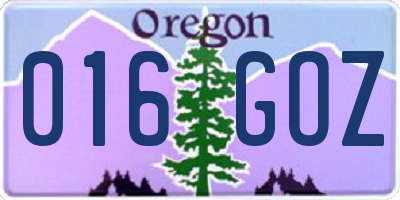 OR license plate 016GOZ