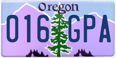 OR license plate 016GPA