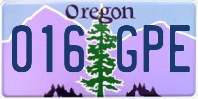 OR license plate 016GPE