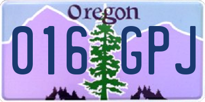 OR license plate 016GPJ