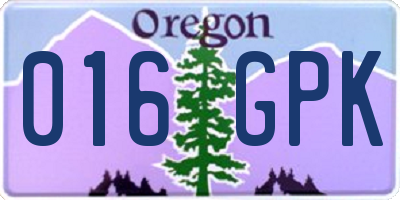 OR license plate 016GPK