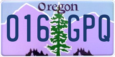 OR license plate 016GPQ
