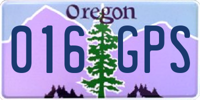 OR license plate 016GPS
