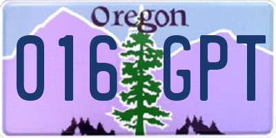 OR license plate 016GPT