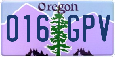 OR license plate 016GPV