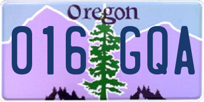 OR license plate 016GQA