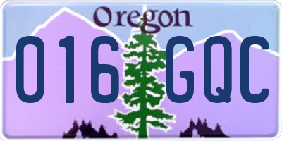 OR license plate 016GQC