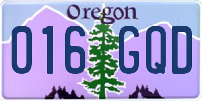OR license plate 016GQD