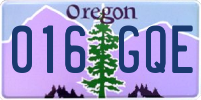 OR license plate 016GQE