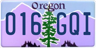 OR license plate 016GQI