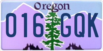 OR license plate 016GQK