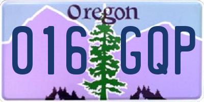 OR license plate 016GQP