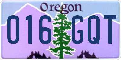 OR license plate 016GQT
