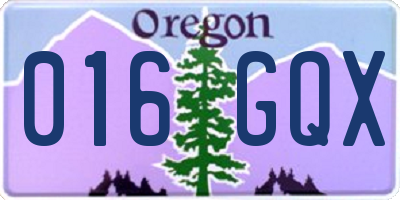 OR license plate 016GQX