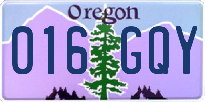OR license plate 016GQY