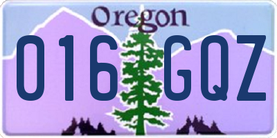 OR license plate 016GQZ