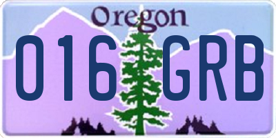 OR license plate 016GRB