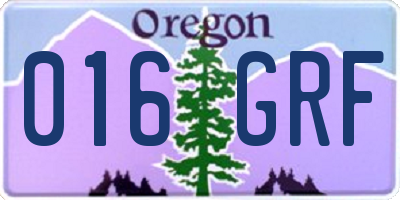 OR license plate 016GRF