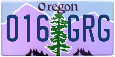OR license plate 016GRG