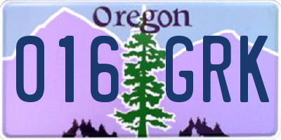 OR license plate 016GRK