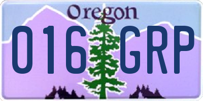 OR license plate 016GRP