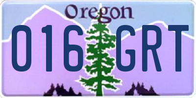 OR license plate 016GRT