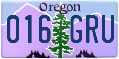 OR license plate 016GRU