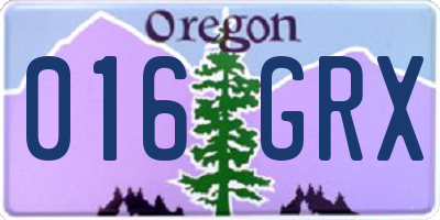 OR license plate 016GRX