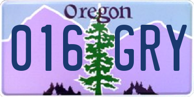 OR license plate 016GRY