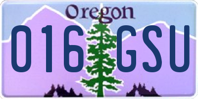 OR license plate 016GSU