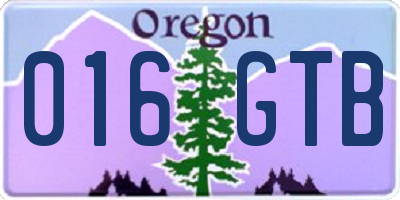 OR license plate 016GTB