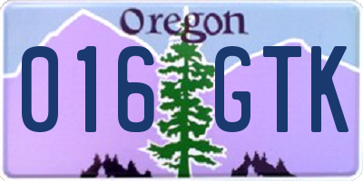 OR license plate 016GTK