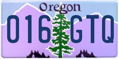 OR license plate 016GTQ