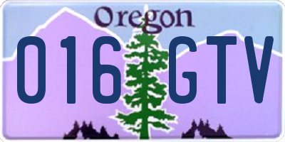 OR license plate 016GTV