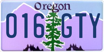 OR license plate 016GTY