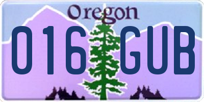OR license plate 016GUB