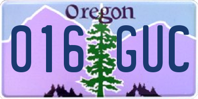 OR license plate 016GUC