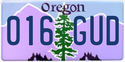 OR license plate 016GUD