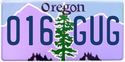 OR license plate 016GUG