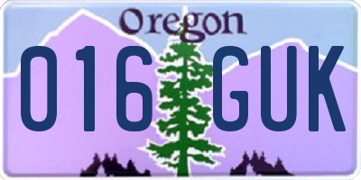 OR license plate 016GUK