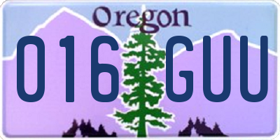 OR license plate 016GUU