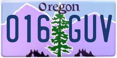 OR license plate 016GUV